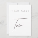 Modern Minimalist Calligraphy Wedding Table Number