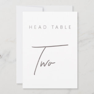 Modern Minimalist Calligraphy Wedding Table Number