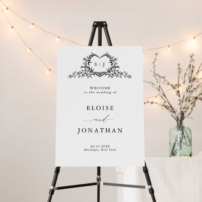 Modern Minimalist Calligraphy Wedding Welcome Foam Board (In Situ (Stand))