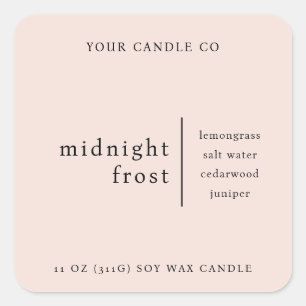 Modern Minimalist Candle Packaging Label Pink