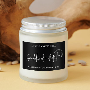 Custom Simplistic Black and White Candle Labels — Elleedees Custom Labels  Gifts and Decor for all Occasions