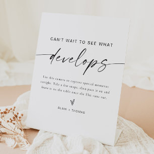 Modern Minimalist Can't Wait to See What Develops Pedestal Sign