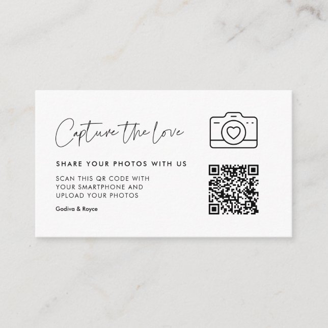 Modern Minimalist Capture the love Enclosure Card (Front)