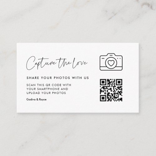 Modern Minimalist Capture the love Enclosure Card