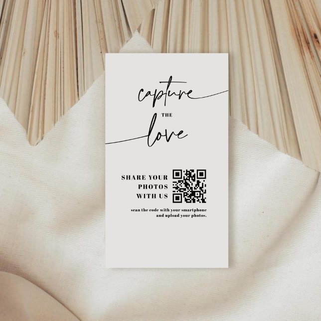 Modern Minimalist Capture The Love QR code  Enclosure Card (Creator Uploaded)