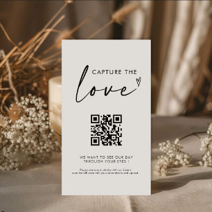 Modern Minimalist Capture The Love QR code  Enclosure Card