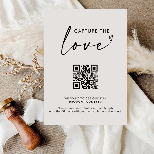 Modern Minimalist Capture The Love QR code  Enclosure Card (Creator Uploaded)
