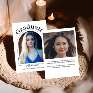 Modern Minimalist Casual Photo graduation Announcement