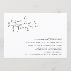 Modern Minimalist Casual Script Rehearsal Dinner Invitation
