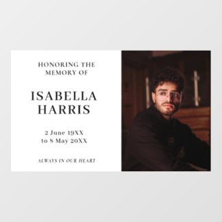 Modern Minimalist Celebration of Life Cling