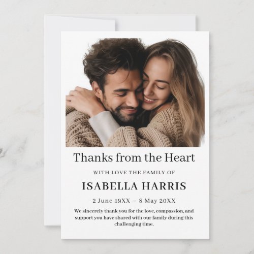 Modern Minimalist Celebration of Life Thank You