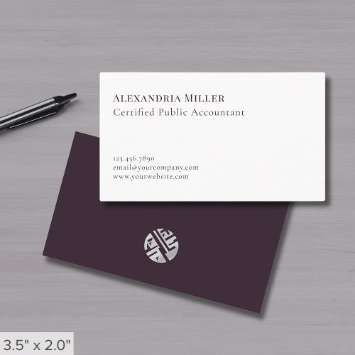 Modern Minimalist Certified Public Accountant Business Card - Product | North Red Vine