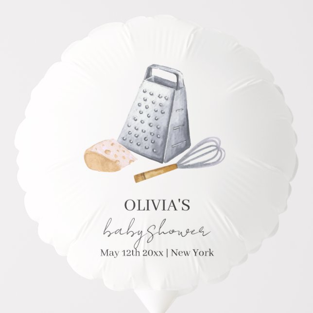 Modern Minimalist Chef Kitchen Baby Shower Balloon (Front)