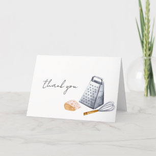 Modern Minimalist Chef Kitchen Baby Shower Letterpress Thank You Card