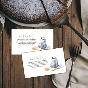 Modern Minimalist Chef Kitchen Books Baby Shower Enclosure Card