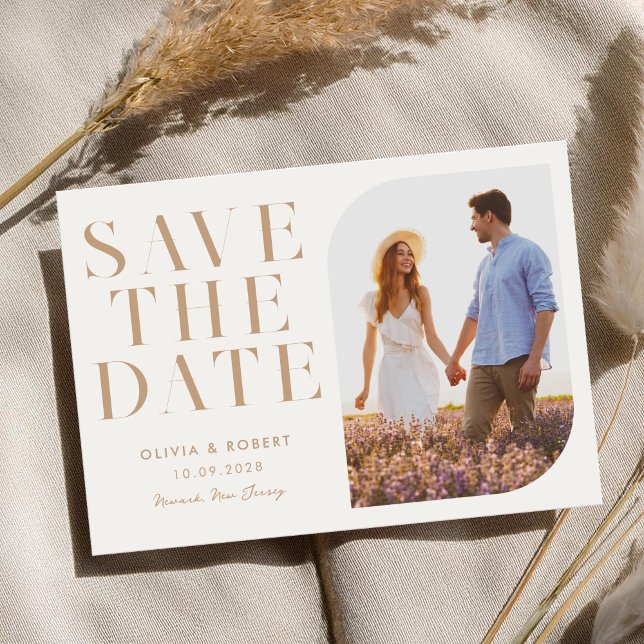 Modern Minimalist Chic 2 Photo Wedding Save The Date (Creator Uploaded)