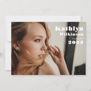 Modern Minimalist Chic 3 Photo Graduation Party Invitation
