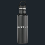 Modern Minimalist Chic Black Personalized Name Stainless Steel Water Bottle<br><div class="desc">Modern Minimalist Chic Black Personalized Name stainless steel water bottle. Simple,  stylish,  elegant,  and minimalist design that you can personalize with your name in chic typography lettering.</div>
