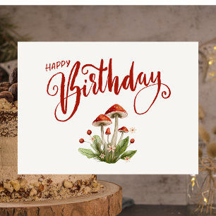 Modern Minimalist Chic Botanical Happy Birthday Note Card