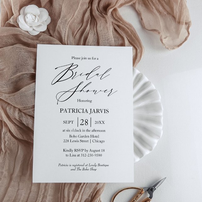 Modern Minimalist Chic Bridal Shower Invitation (Creator Uploaded)