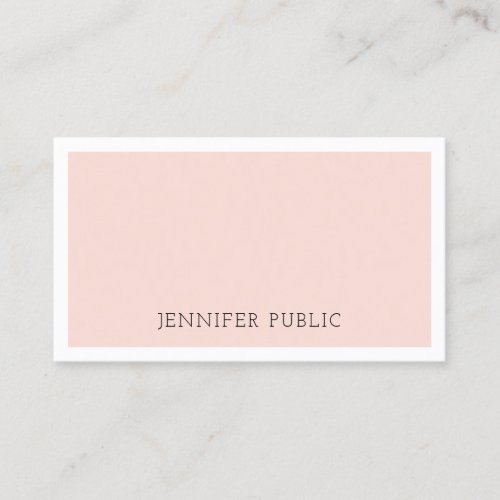 Modern Minimalist Chic Design Blush Pink Trendy Business Card