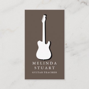 Modern Minimalist Chic Musician Guitar Teacher Business Card by sunglos at Zazzle