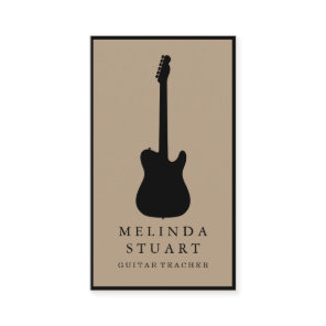 Modern Minimalist Chic Musician Guitar Teacher Business Card