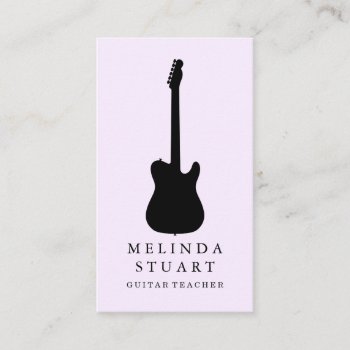 Modern Minimalist Chic Musician Guitar Teacher Business Card by sunglos at Zazzle