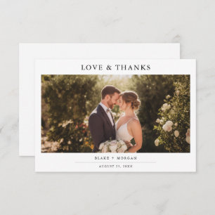 Modern Minimalist Chic Photo Wedding Thank You Card