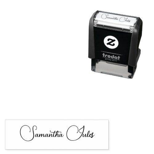 Modern Minimalist Chic Script Name Return Address  Self_inking Stamp