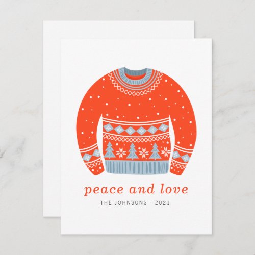 Modern Minimalist Chic Ugly Knitted Sweater Holiday Card