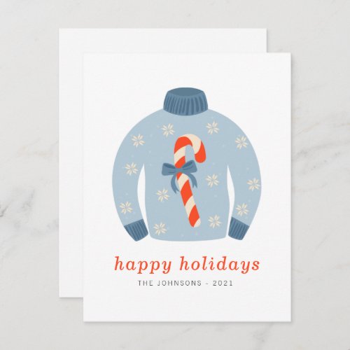 Modern Minimalist Chic Ugly Knitted Sweater Holiday Card