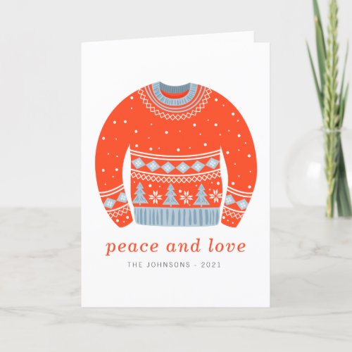 Modern Minimalist Chic Ugly Knitted Sweater Holiday Card