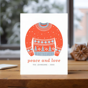 Modern Minimalist Chic Ugly Knitted Sweater Holiday Card