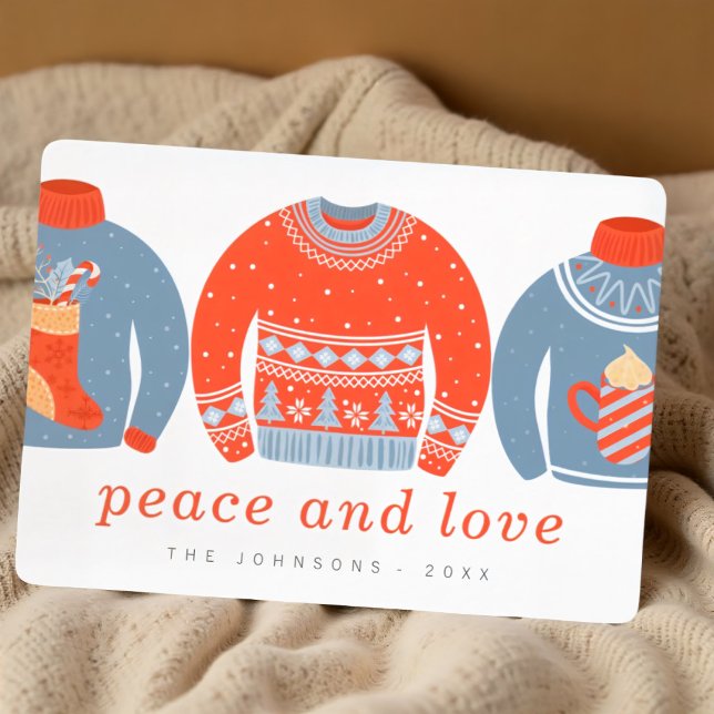 Modern Minimalist Chic Ugly Knitted Sweater Holiday Card (Creator Uploaded)