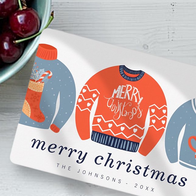 Modern Minimalist Chic Ugly Knitted Sweater Holiday Card (Creator Uploaded)