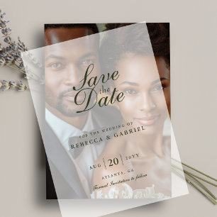 Modern Minimalist Chic Wedding Save The Date Vellum Invitations
