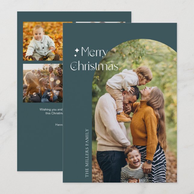 Modern Minimalist Christmas arch Photo card (Front/Back)
