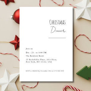 Modern Minimalist Christmas Dinner Invitation