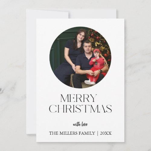 Modern Minimalist Christmas Family Holiday Photo  Invitation