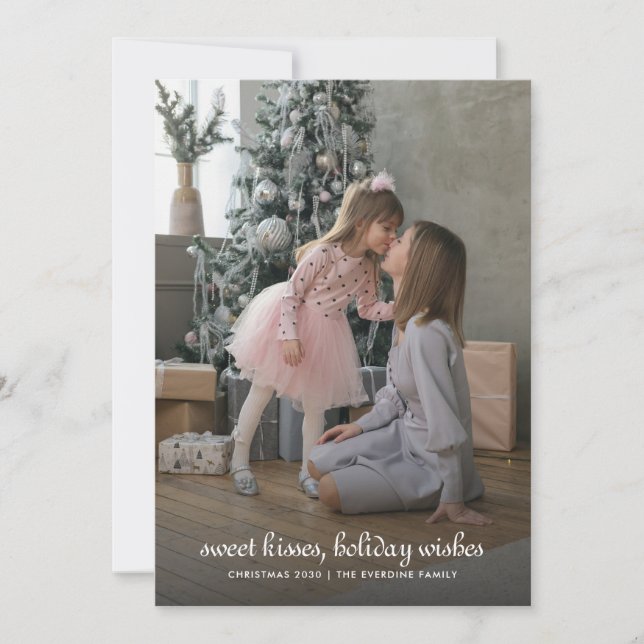 Modern Minimalist Christmas Family Photo Card (Front)