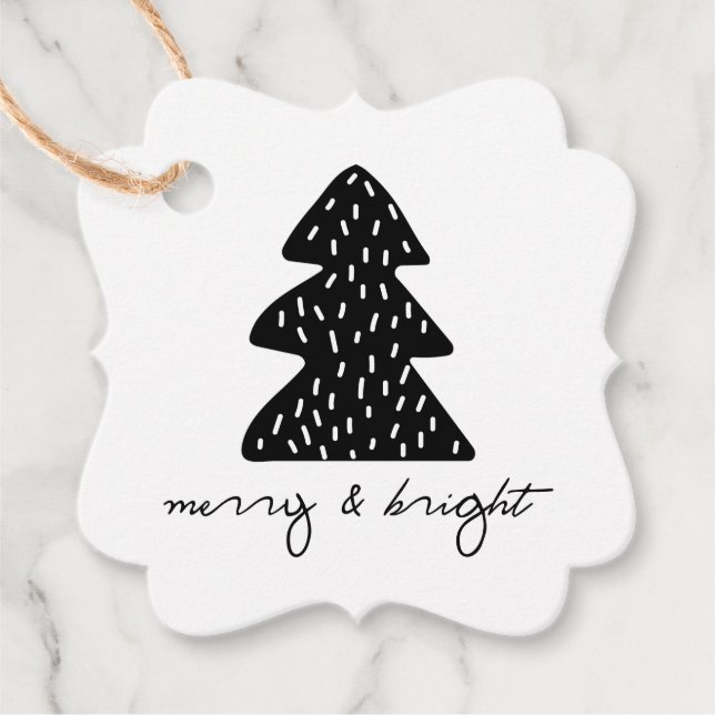 Modern Minimalist Christmas Holiday Gift Tag (Front)