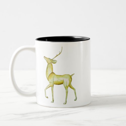 Modern Minimalist Christmas Holiday Reindeer  Two_Tone Coffee Mug
