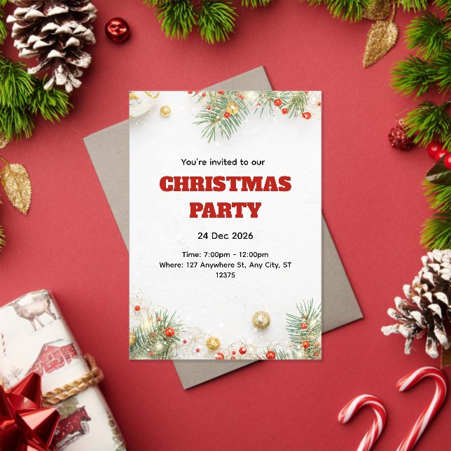 Modern Minimalist Christmas Invitation (Insitu (Holiday))