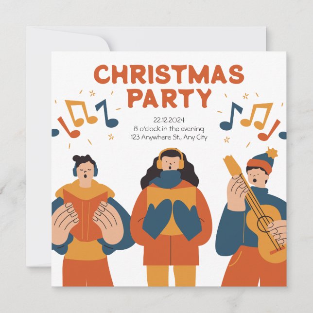 Modern Minimalist Christmas Party Invitation (Front)