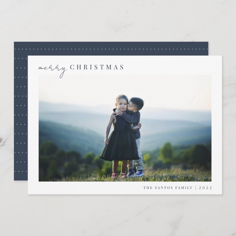 Modern Minimalist Christmas Photo Holiday Card