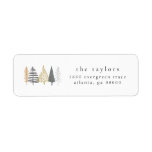 modern minimalist christmas return address label<br><div class="desc">This holiday christmas return address label features a simple minimalist design with modern doodled christmas trees and a simple serif font.</div>