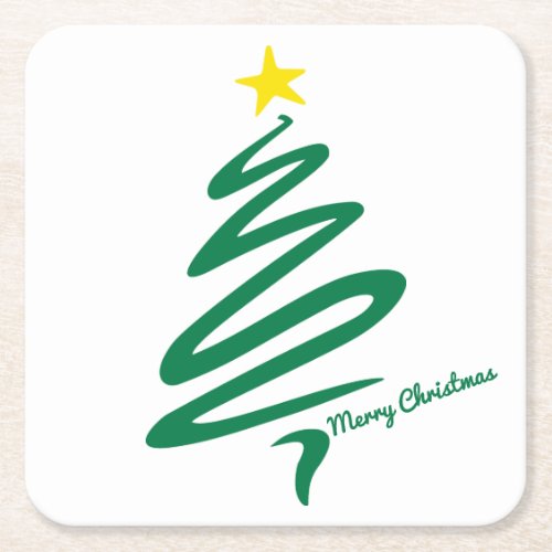 Modern Minimalist Christmas Tree Coaster