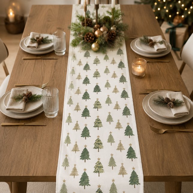 Modern Minimalist Christmas Tree Pattern Medium Table Runner (Creator Uploaded)