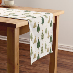 Modern Minimalist Christmas Tree Pattern Medium Table Runner